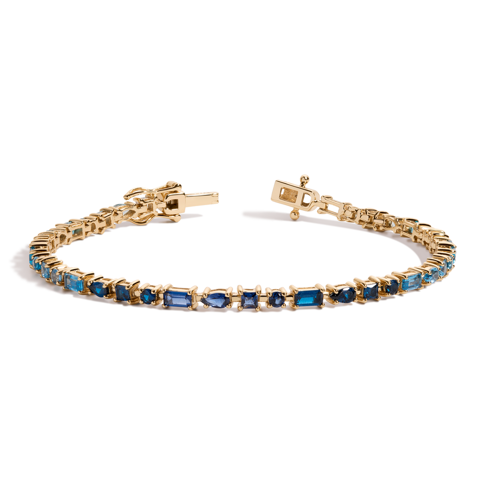 Blue Ombré Mosaic Tennis Bracelet