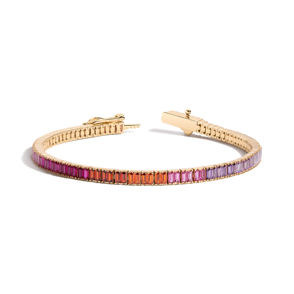 Pink Ombré Baguette Tennis Bracelet