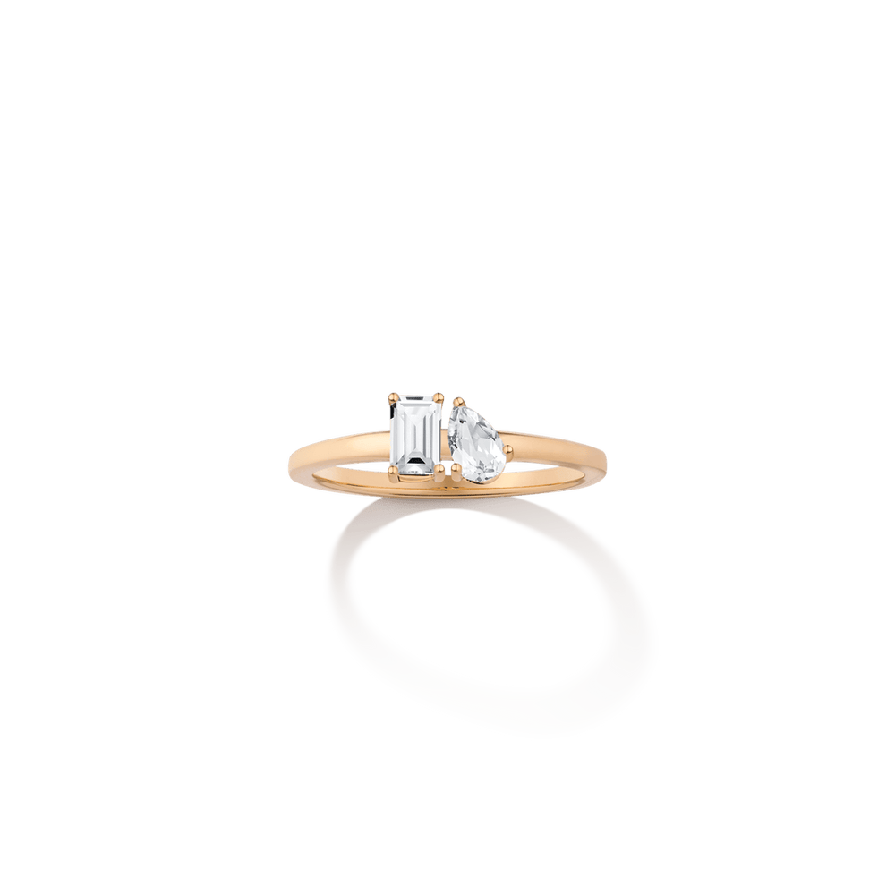 Toi et Moi Gemstone Mini Classic Ring - Amethyst & Red Ruby
