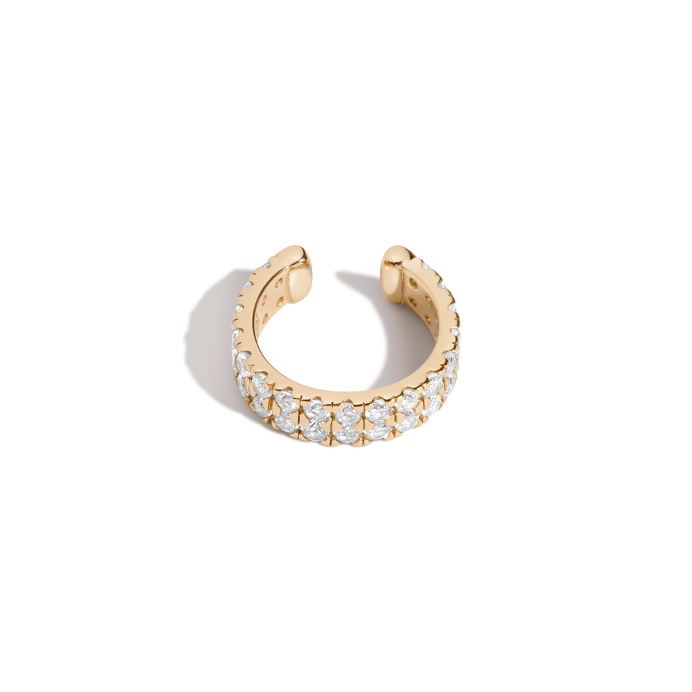 Lab Grown White Sapphire Double Ear Cuff