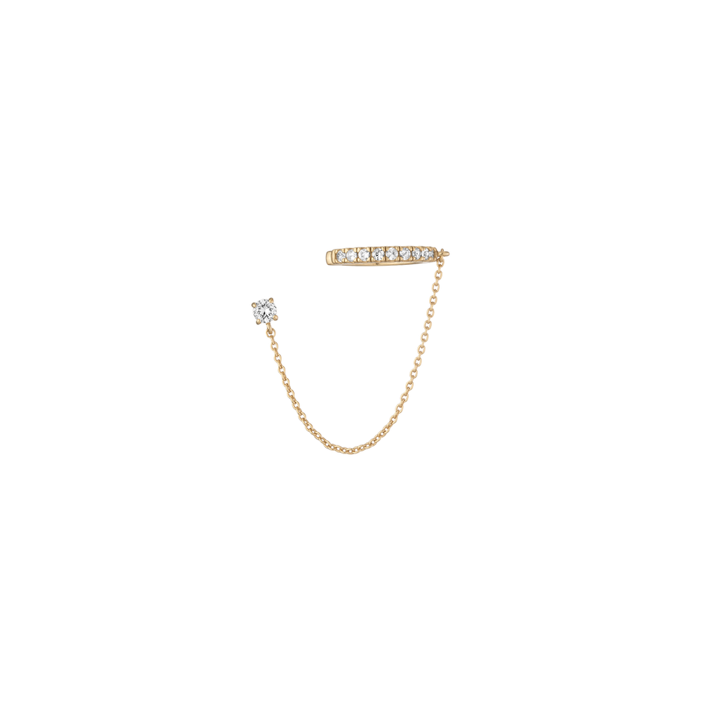 Aurate x Frye: Lab Grown White Sapphire Stud and Ear Cuff