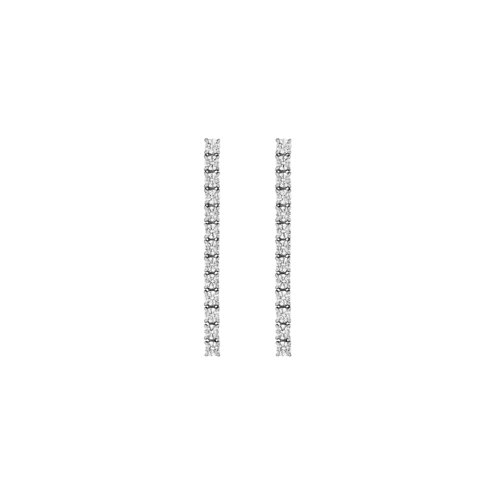 Unbreakable Lab Grown White Sapphire Tennis Earrings