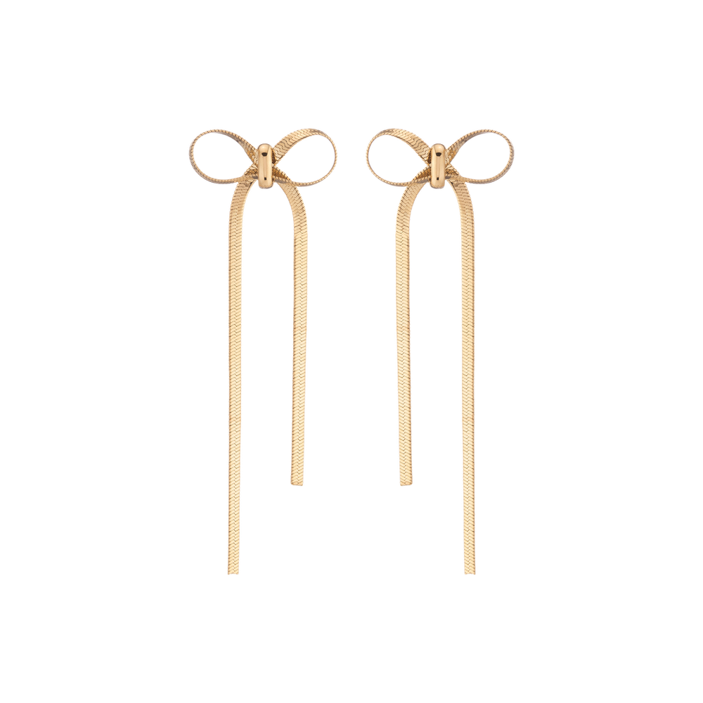 Mini Herringbone Bow Earrings