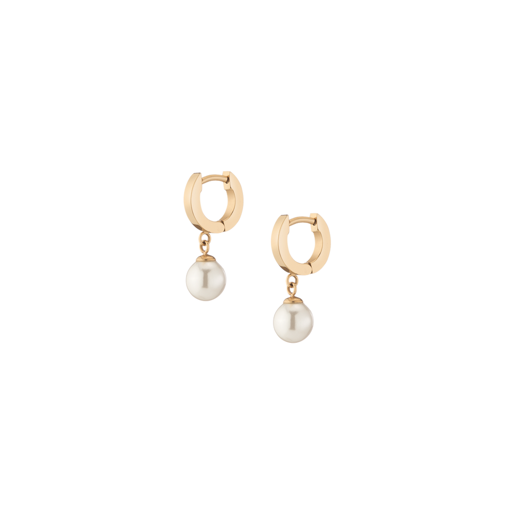 Unbreakable Pearl Huggie Earrings