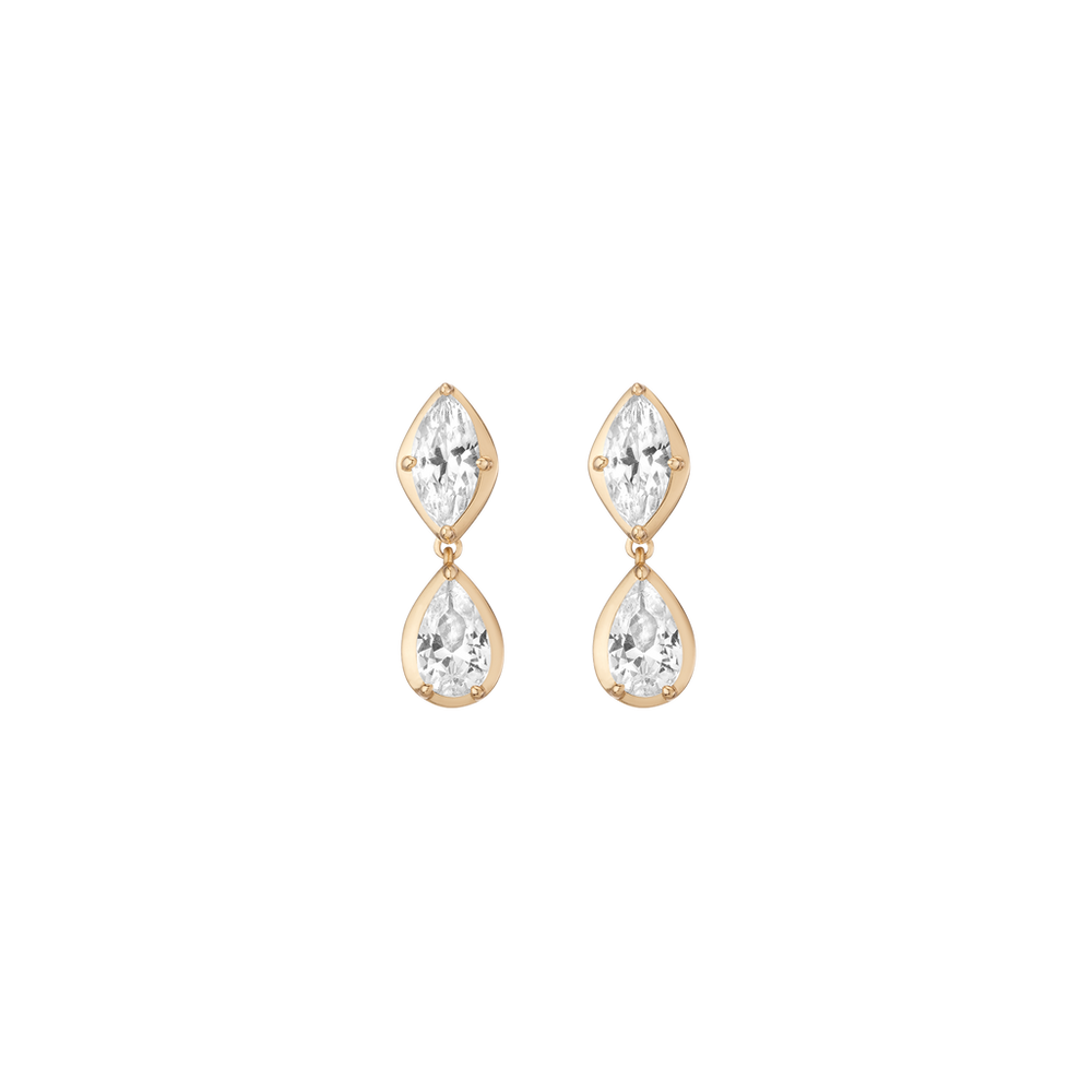 Georgian Toi et Moi Drop Earrings