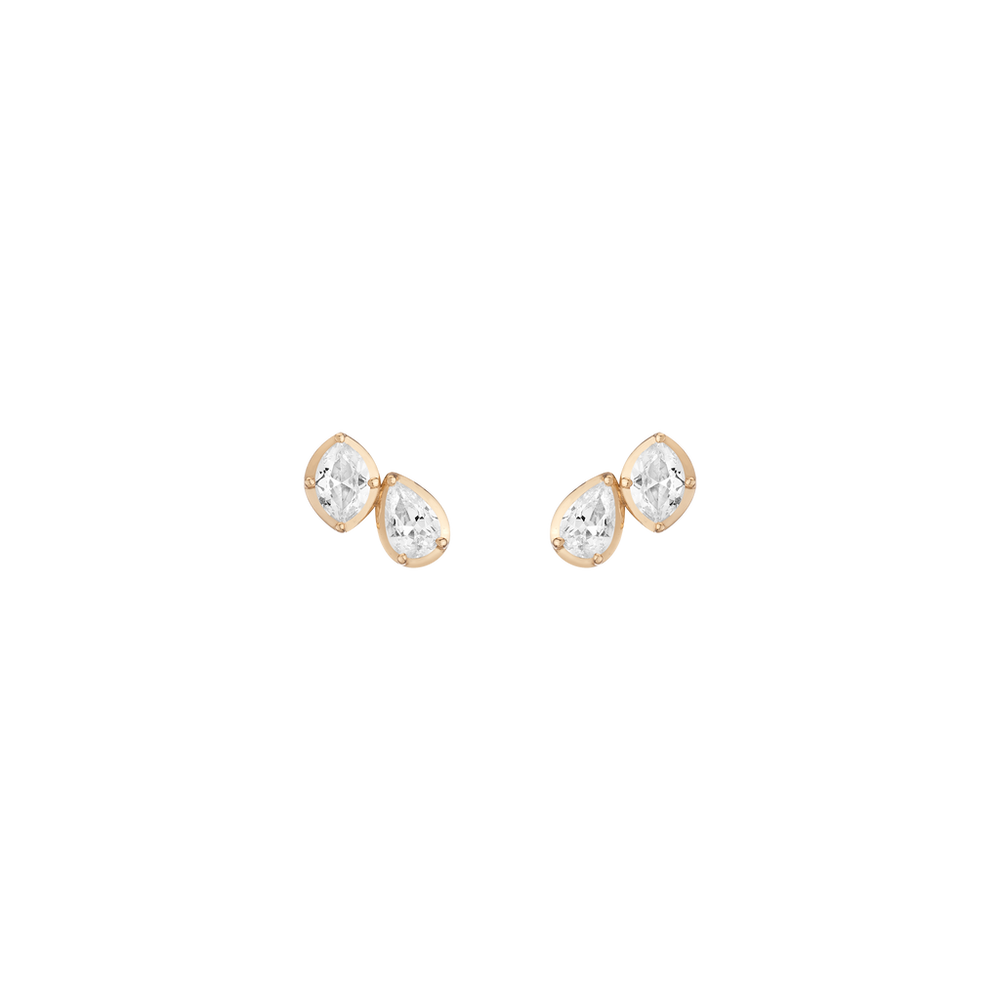 Georgian Toi et Moi Stud Earrings