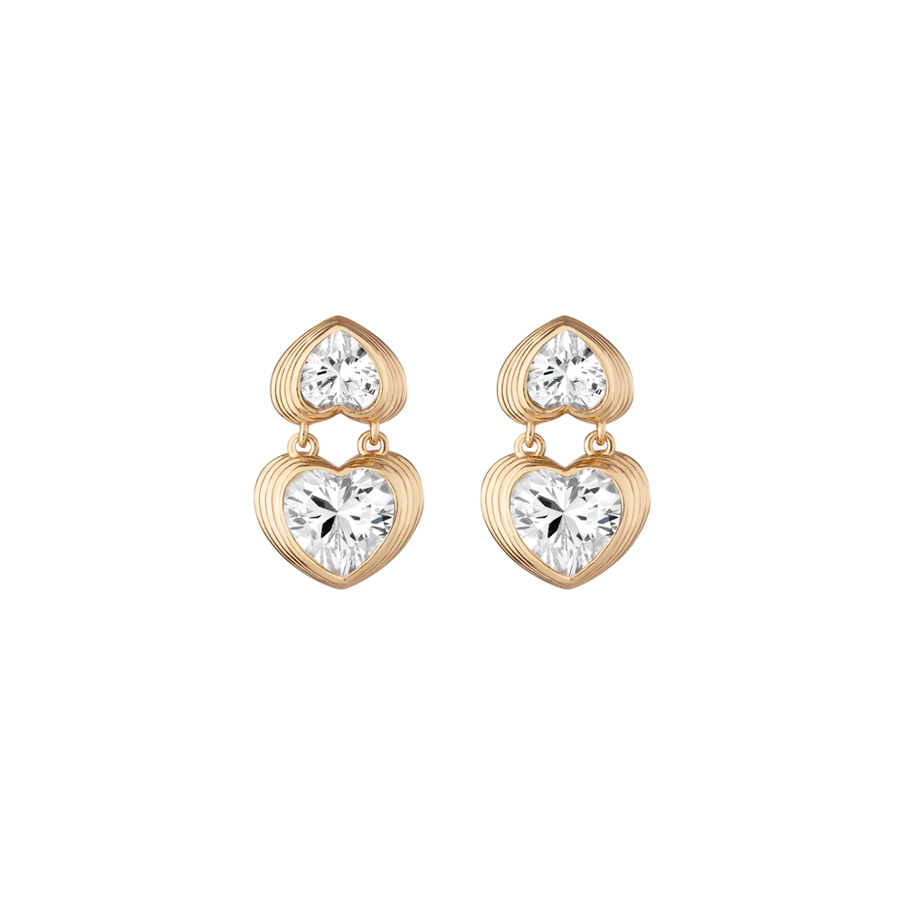 Radiant Heart Art Deco Drop Earrings