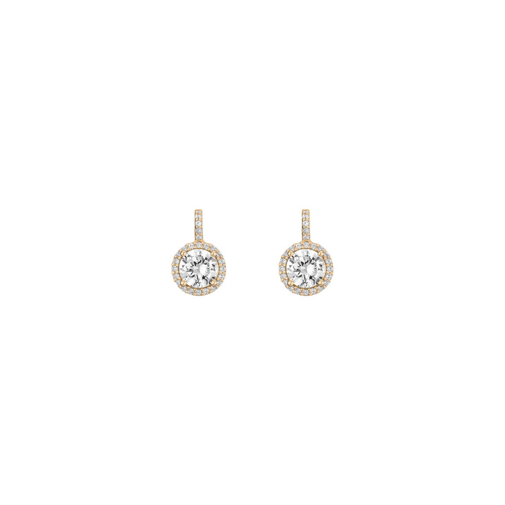 Lab Grown White Sapphire Edwardian Earrings