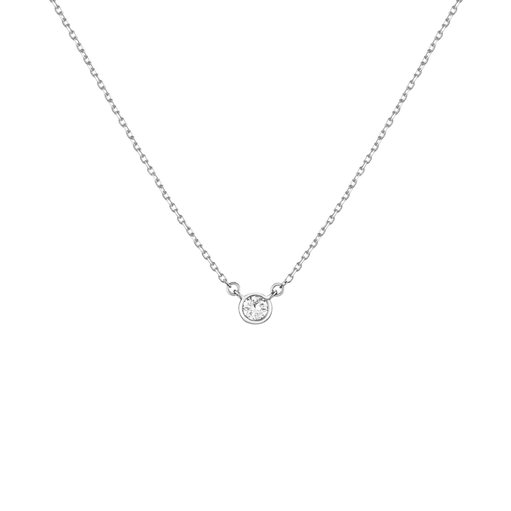 Medium Lab Grown Diamond Bezel Necklace