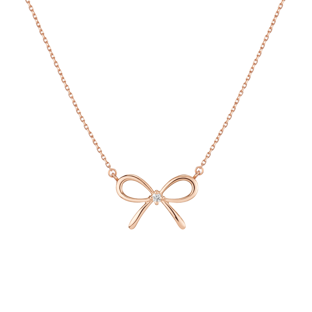 Lab Grown Diamond Bow Necklace