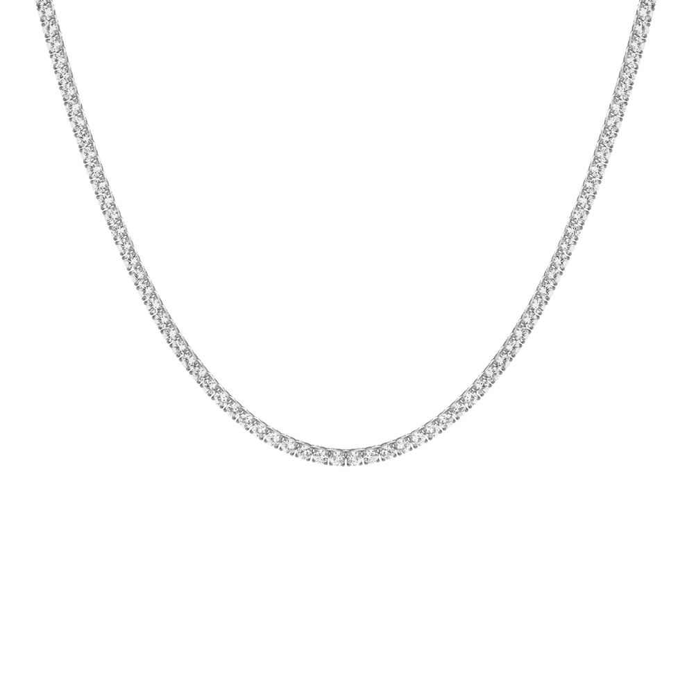 Unbreakable Lab Grown White Sapphire Tennis Necklace