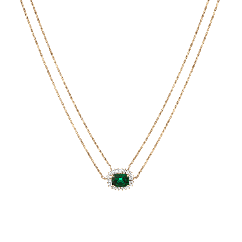 Lab Grown Green Emerald Alexandra Necklace