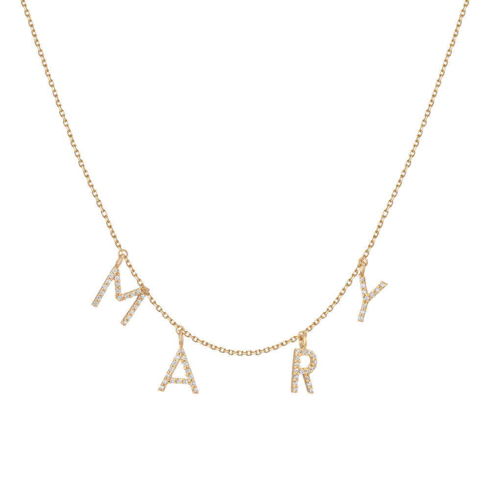 Lab Grown Diamond Pavé Station Letter Necklace