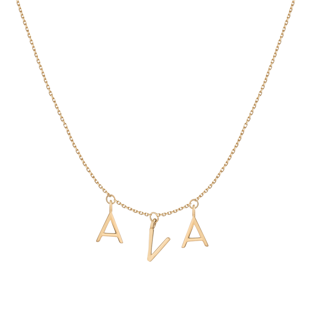 Gold Station Letter Necklace