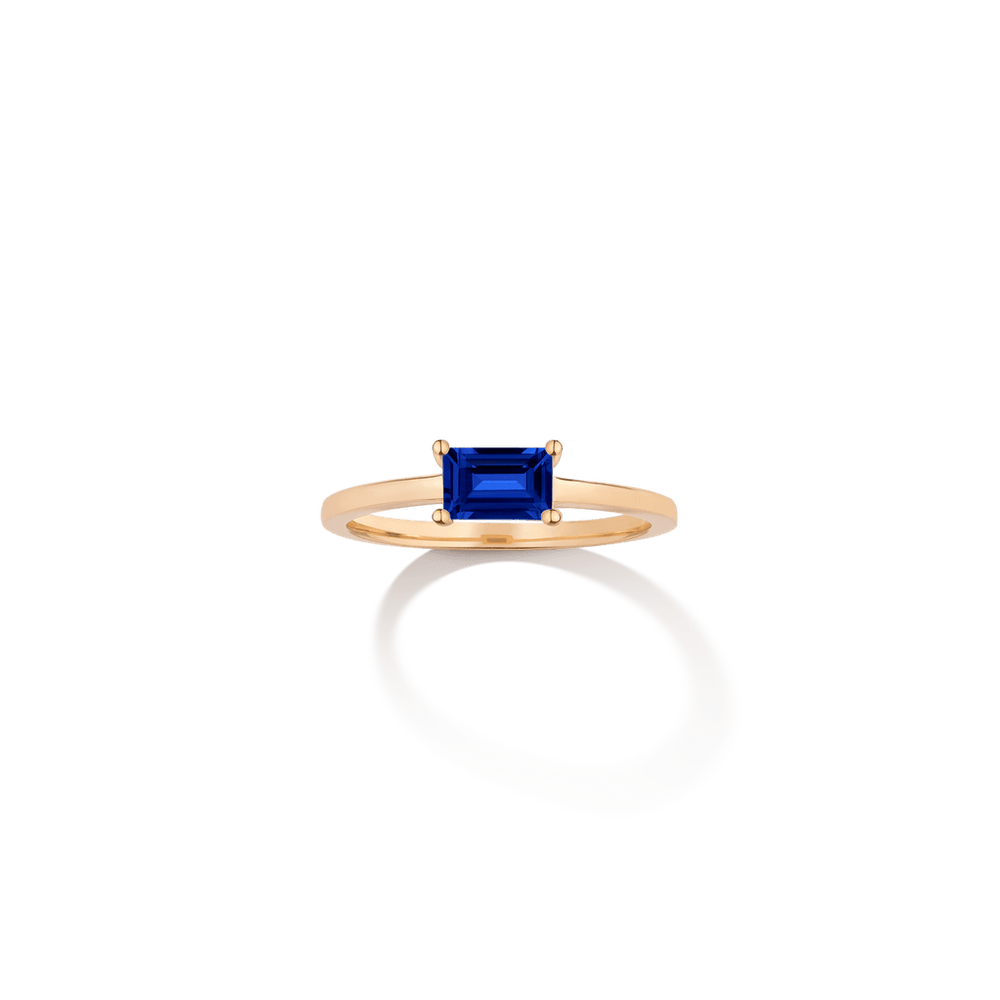 Birthstone Baguette Ring - Sapphire