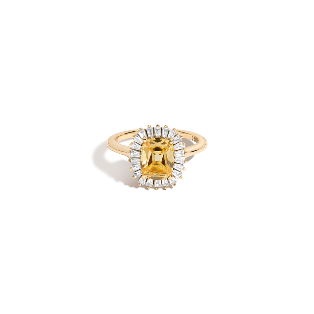 Lab Grown Yellow Canary Alexandra Ring