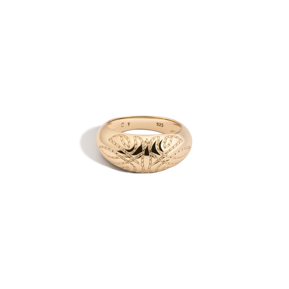 Aurate x Frye: Western Stitch Dome Ring