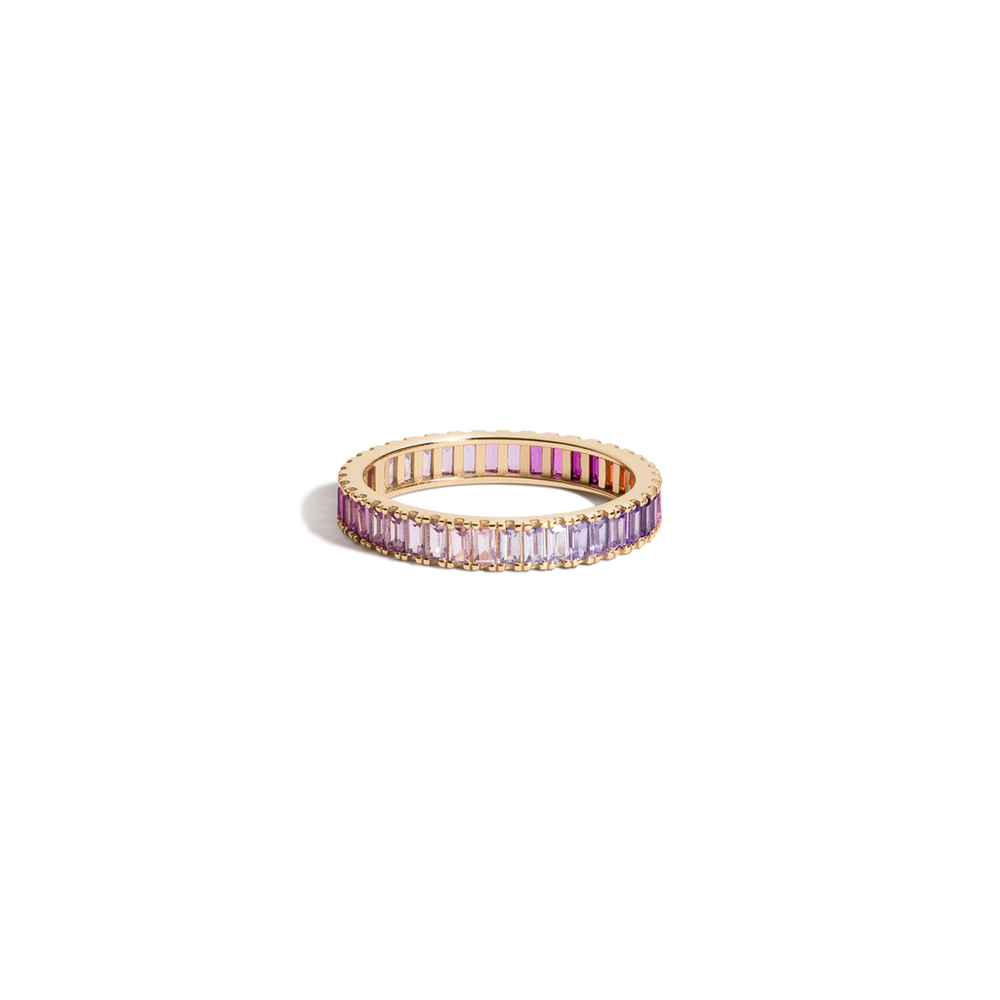 Pink Ombré Baguette Eternity Ring