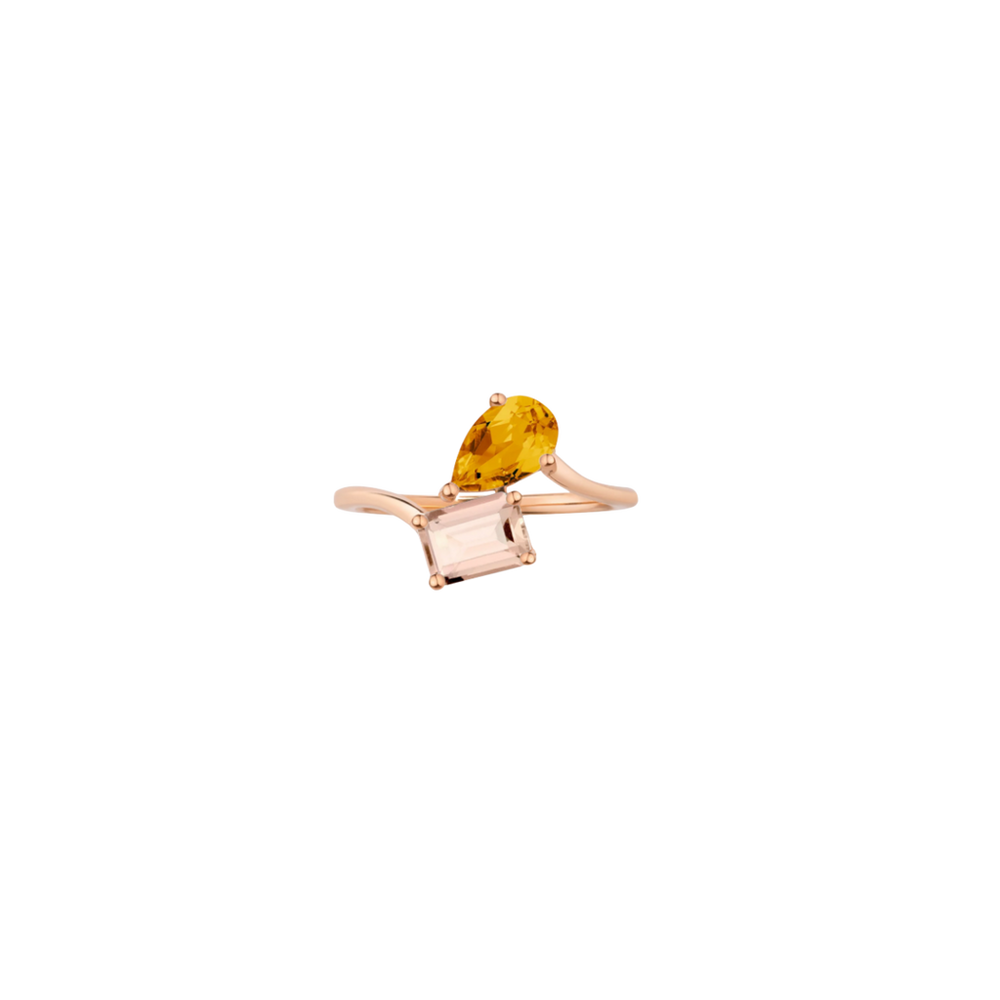 Toi et Moi Gemstone Heirloom Ring - Morganite & Citrine