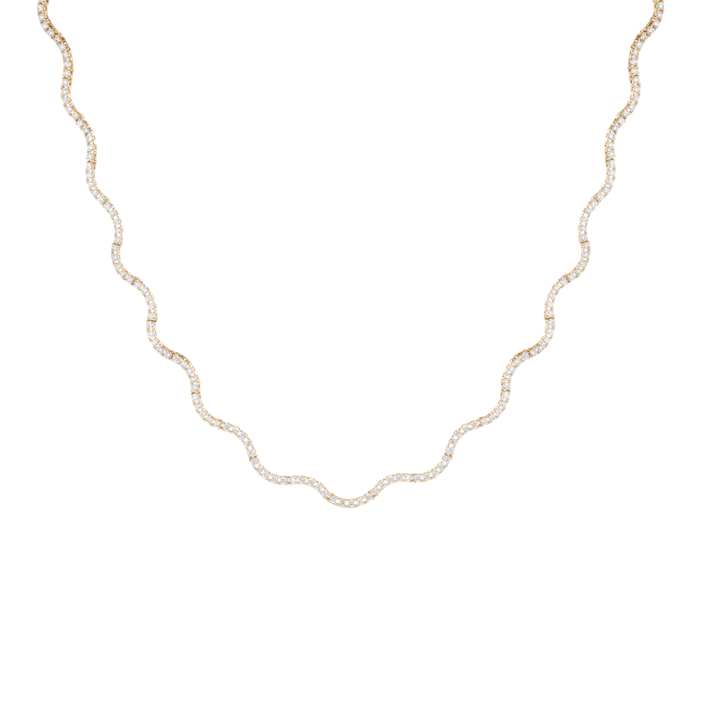 Lab Grown Diamond Wave Tennis Necklace