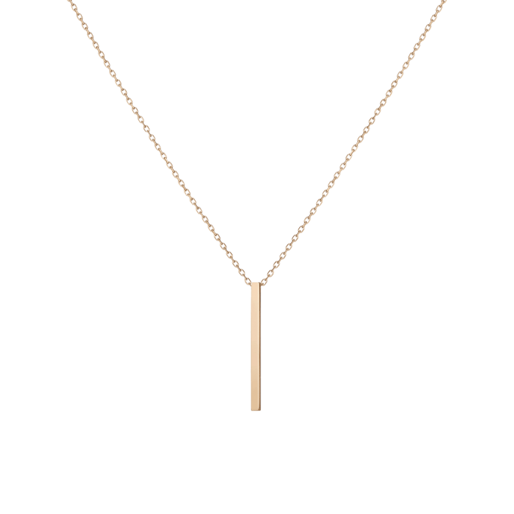 Short Gold Bar Drop Necklace
