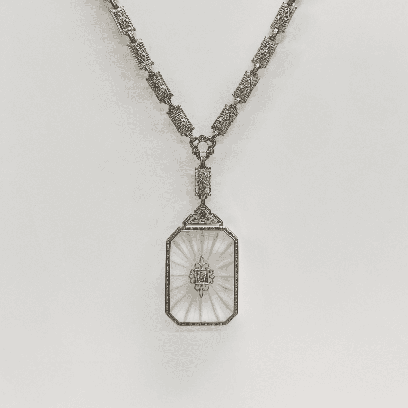 1920 sAntiqueRockCrystalandDiamondNecklace 01