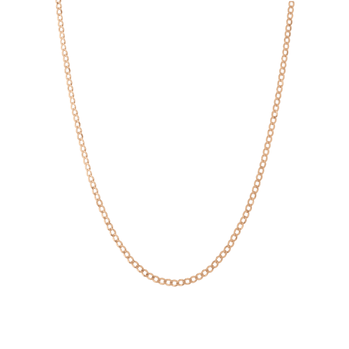 Medium Gold Curb Chain Necklace Vermeil 14K Rose Gold 18in 22in First