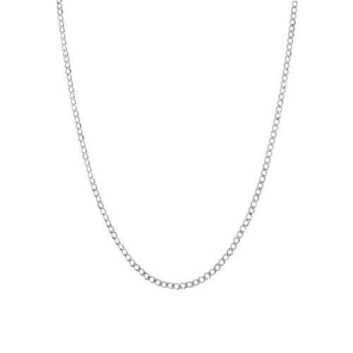 Medium Gold Curb Chain Necklace Vermeil 14K White Gold 18in 22in First