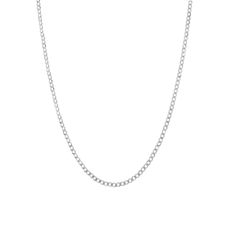 Medium Gold Curb Chain Necklace Vermeil 14K White Gold 18in 22in First