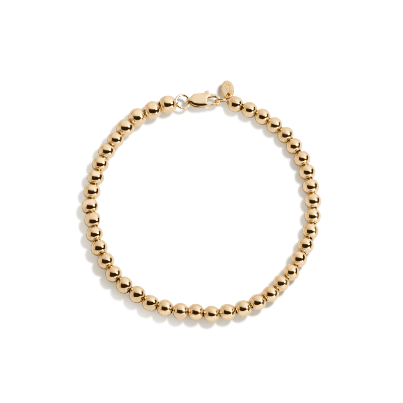 Gold Ball Bracelet Vermeil Yellow Gold 6.5in 7in 7.5in 4 mm First