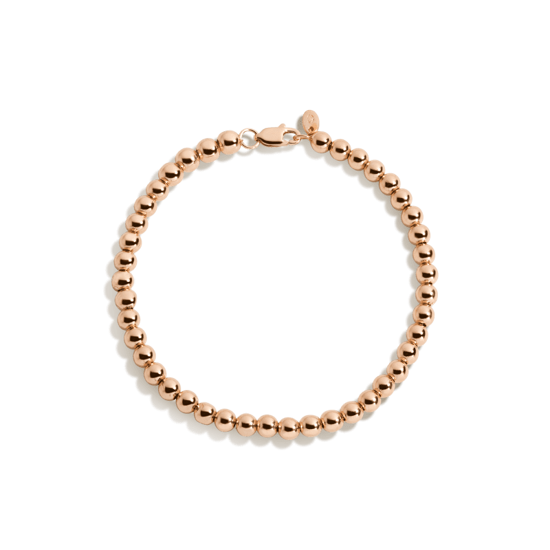 Gold Ball Bracelet Vermeil Rose Gold 6.5in 7in 7.5in 4 mm First