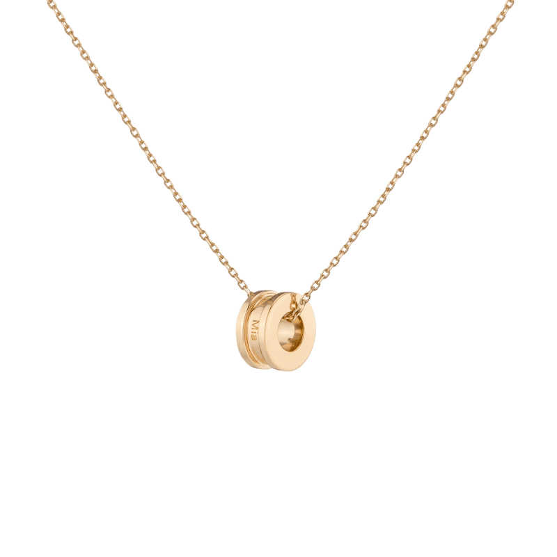 Column Pendant Necklace Vermeil 14k 18k Yellow Gold First