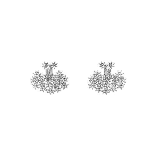 Flower Earring Back Small Sterling Silver White Gold Vermeil 14k White Gold 18k White Gold     Front First Pair | Single |