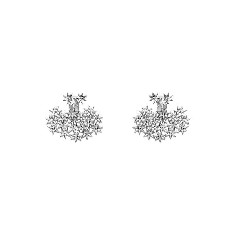 Flower Earring Back Small Sterling Silver White Gold Vermeil 14k White Gold 18k White Gold     Front First Pair | Single |