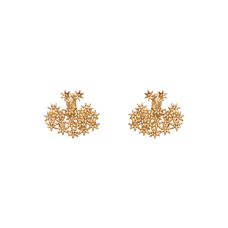 Flower Earring Back Small Yellow Gold Vermeil 14k Yellow Gold 18k Yellow Gold     Front First Pair | Single |